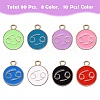 90Pcs 9 Colors Alloy Enamel Pendants ENAM-SZ0001-55-3