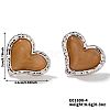 Natural Stone Cat Eye Heart-shaped Stud Earrings GI3370-3-1