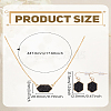 Hexagon Alloy Resin Pendant Necklaces and Dangle Earrings Sets for Women SJEW-LP0001-52A-2