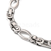 Tarnish Resistant 304 Stainless Steel Hollow Oval Byzantine Chain Bracelets BJEW-B078-102P-2