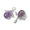 Natural Amethyst Pendants G-C114-05P-02-2