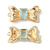 Brass Pave Cubic Zirconia Connector Charms KK-L208-01G-02-1