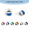 12Pcs 6 Colors 304 Stainless Steel European Beads STAS-UN0059-68-3
