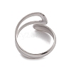 Non-Tarnish 304 Stainless Steel Wire Knot Open Cuff Rings for Women RJEW-G285-34P-3