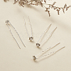 Wedding Bridal Alloy Rhinestone Hair Forks OHAR-TAC0001-01S-6