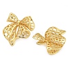 Brass Bowknot Stud Earrings EJEW-K293-02G-2