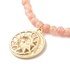 Sun and Moon Pendants Necklace with Natural Sunstone Beads NJEW-JN03805-5