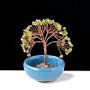 Natural Peridot Chips Tree of Life Decorations with Bowl Base PW-WG1DC7A-04-1