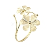 Flower Alloy Arm Cuff Bangles for Girl Women LS-AJEW-A063-01A-G-3