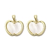 Brass Pave Shell Pendants KK-I708-14C-G-1