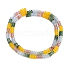 Gradient Color Natural Dyed White Jade & Green Strawberry Quartz & Strawberry Quartz Beads Strands GG-CBA1E0E-01B-5