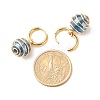 Round Natural Agate Beads Dangle Huggie Hoop Earrings EJEW-JE04718-01-4