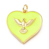 Real 18K Gold Plated Brass Enamel Pendants KK-A150-05G-RS-2