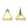 Ion Plating(IP) 304 Stainless Steel Hollow Triangle Stud Earrings EJEW-C118-05B-1