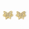 Brass Micro Pave Clear Cubic Zirconia Connector Charms KK-E068-VB366-2