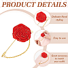 4Pcs 4 Colors Rose Polyester Lapel Pin Brooches for Men JEWB-FG0001-20-4