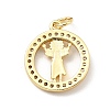 Brass Micro Pave Clear Cubic Zirconia Pendants KK-G416-06G-3