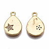 Brass Micro Pave Clear Cubic Zirconia Pendants KK-Q277-042-NF-3