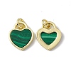 Natural Malachite Heart Charms G-G977-05G-04-2