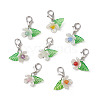 Flower ABS Plastic Imitation Pearl & Acrylic Pendant Decorations HJEW-JM02988-02-2