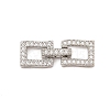 Brass Micro Pave Clear Cubic Zirconia Fold Over Clasps KK-C075-07P-1