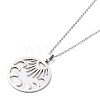 Non-Tarnish 201 Stainless Steel Sun with Moon Phase Pendant Necklace with Cable Chains NJEW-Q317-04P-2