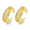 Brass Micro Pave Cubic Zirconia Cuff Earrings EJEW-C104-015G-1