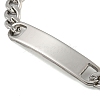 304 Stainless Steel Curb Chain ID Bracelets for Women BJEW-U003-03P-2