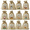 12Pcs 12 Styles Christmas Printed Burlap Packing Pouches Drawstring Bags ABAG-FS0001-03A-1
