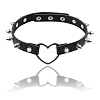 Adjustable Adjustable Gothic PU Leather Alloy Spike Rivet Heart Choker Necklaces for Women NJEW-WH20816-006P-B-5