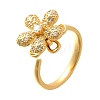 Flower Rotatable Finger Ring for Women RJEW-U035-01G-04-4