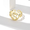 Brass Open Cuff Rings for Women RJEW-K289-01G-S-3