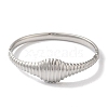 Non-Tarnish 304 Stainless Steel Grooved Hinged Bangles for Women BJEW-I315-16P-2