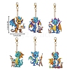 6Pcs DIY Diamond Painting Dinosaur Keychain Kits PW-WG39240-01-1