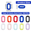 SUPERFINDINGS 1000Pcs 10 Colors Opaque Acrylic Linking Rings SACR-FH0001-06-2