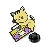 Cartoon Cat Shape Theme Black Alloy Brooches JEWB-A025-02C-3