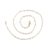 Brass Heart Link Chains Necklace for Women NJEW-P265-39G-3