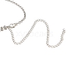 Brass with Crystal Rhinestone Pendants Necklace NJEW-B081-01-3