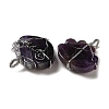 Natural Amethyst Copper Wire Wrapped Pendants G-K338-06P-03-2