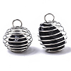 Iron Wrap-around Spiral Bead Cage Pendants IFIN-R239-01P-2