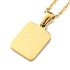 Ion Plating(IP) Rectangle with Initial Letter 304 Stainless Steel Pendant Necklace NJEW-R265-04G-O-2