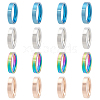 BENECREAT 16Pcs 4 Colors 201 Stainless Steel Plain Band Rings Set for Women RJEW-BC0001-02-1