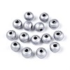 Spray Painted Round Natural Schima Wood Beads WOOD-A018-6mm-02-1