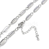 Rack Plating Brass Oval Link Chain Necklaces for Women NJEW-K382-16C-P-2