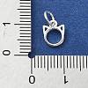925 Sterling Silver Outline Cat Head Shape Charms STER-M119-15S-3