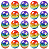 40Pcs Pride UV Plating Rainbow Iridescent Acrylic European Beads MACR-SC0002-66-1