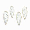 Natural Howlite Pendants G-P383-02G-1