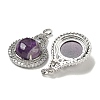 Natural Amethyst with Clear Cubic Zirconia Pendants G-G133-01P-19-2