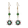Glass Seed Beads Dnagle Earrings EJEW-MZ00501-04-2