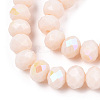 Electroplate Opaque Solid Color Glass Beads Strands X1-EGLA-A034-P6mm-L20-2